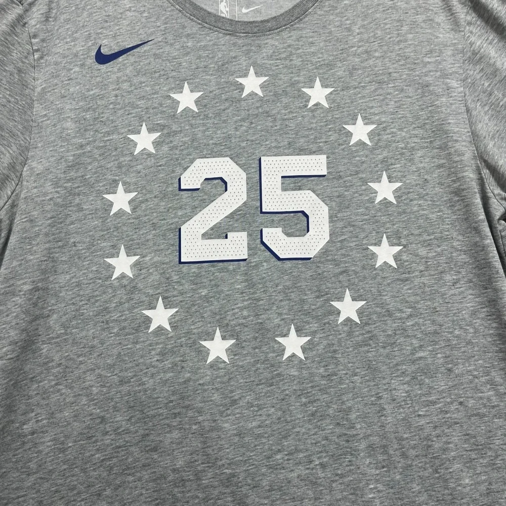 NBA Ben Simmons 25 T-Shirt Women's Large Gray Heather Nike Dri-Fit Athletic Cut‎